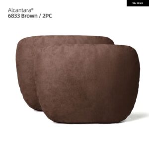 アウディ BMW アルカンターラ 車用ピロー ヘッドレスト ネック サポート クッション 汎用 車用ピローレスト クッション メルセデス ポルシェ マツダ テスラ - Alcantara 6833 2PC