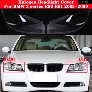 BMW 3 シリーズ E90 E91 2005-2009 318I 320I 325I 330I ハロゲン ヘッドライト カバー ランプシェード ヘッドランプ ライトガラスレンズシェル - Left