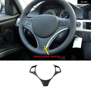 BMW ABS マットブラックスタイルステアリングホイール 装飾 カバー トリムフレーム ステッカー 3 シリーズ E90 E92 2005-2012 自動車 - Style 1