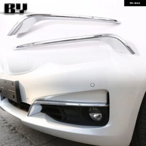 BMW 3 シリーズ GT グランツーリスモ F34 2013-2018 カーボン 2個 ABS フロント フォグランプ ストリップ トリム - Silver