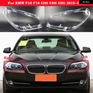 BMW フロント ヘッドライト レンズカバー 5 シリーズ F10 F18 528I 530I 535I 2010-2017 ガラスオートシェル ヘッドランプ ランプシェードクリア - Left