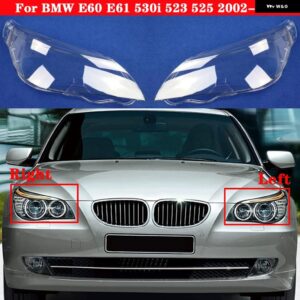 BMW 5 シリーズ E60 E61 530I 523 525 2002-2009 フロント ヘッドライト カバー ランプシェードランプカバー ヘッドランプ ライトカバー ガラスシェル - Left