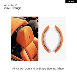 BMW 2個 アルカンターラ製ワープステアリングホイール カバー F30 F31 F32 E90 E92 3 シリーズ F20 F22 E70 G20 G28 F10 F07 カースタイリング - 2969 orange
