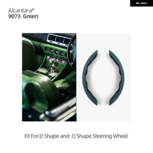 BMW 2個 アルカンターラ製ワープステアリングホイール カバー F30 F31 F32 E90 E92 3 シリーズ F20 F22 E70 G20 G28 F10 F07 カースタイリング - 9073 green