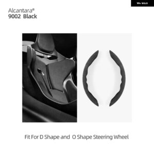 BMW 2個 アルカンターラ製ワープステアリングホイール カバー F30 F31 F32 E90 E92 3 シリーズ F20 F22 E70 G20 G28 F10 F07 カースタイリング - 9002 black