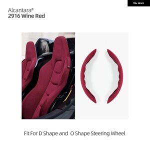 BMW 2個 アルカンターラ製ワープステアリングホイール カバー F30 F31 F32 E90 E92 3 シリーズ F20 F22 E70 G20 G28 F10 F07 カースタイリング - 2916 Wine red