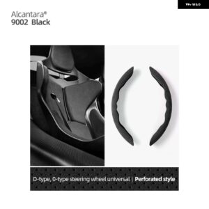 BMW 2個 アルカンターラ製ワープステアリングホイール カバー F30 F31 F32 E90 E92 3 シリーズ F20 F22 E70 G20 G28 F10 F07 カースタイリング - Black Perforated