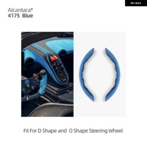 BMW 2個 アルカンターラ製ワープステアリングホイール カバー F30 F31 F32 E90 E92 3 シリーズ F20 F22 E70 G20 G28 F10 F07 カースタイリング - 4175 blue