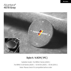 BMW アルカンターラ G20 G22 G28 X3 G01 X4 G02 X5 E70 X6 F10 F07 M パフォーマンス マルチメディア ボタン ノブ ステッカー - Style A Gray
