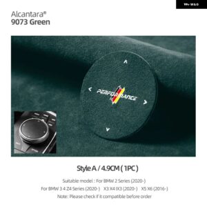BMW アルカンターラ G20 G22 G28 X3 G01 X4 G02 X5 E70 X6 F10 F07 M パフォーマンス マルチメディア ボタン ノブ ステッカー - Style A green