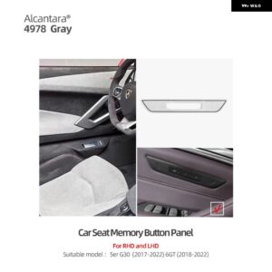 BMW カーシート メモリーボタンフレームトリムカバー G30 G38 5GT 6GT シリーズ 2022-2017 シート 調整スイッチ パネル ステッカー - 4978 gray