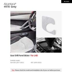 BMW カーギアシフトパネルトリム ステッカー G30 G38 5GT 6GT シリーズ 2022-2017 アルカンターラ センター コントロール ベース カバー - 4978 Gray LHD