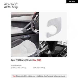 BMW カーギアシフトパネルトリム ステッカー G30 G38 5GT 6GT シリーズ 2022-2017 アルカンターラ センター コントロール ベース カバー - 4978 Gray RHD