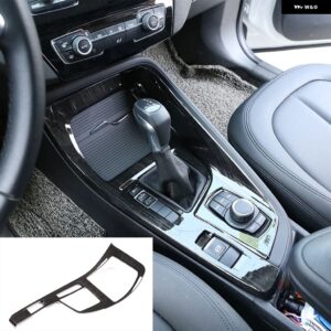 BMW X1 F48 X2 F47 2016-2022 LHD ABS 1個 コンソールギアシフトパネル 装飾 カバー トリム - Black Wood Grain A