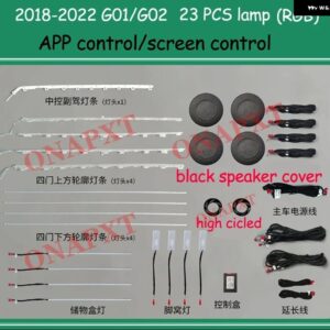 BMW アンビエントライト X3 G01 2017-2021 スクリーン コントロール 装飾 LED 11 色自動ムードランプライト ストリップ - Set 3