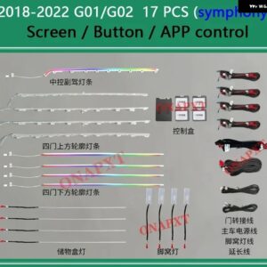 BMW アンビエントライト X3 G01 2017-2021 スクリーン コントロール 装飾 LED 11 色自動ムードランプライト ストリップ - Set 2