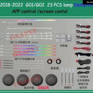 BMW アンビエントライト X3 G01 2017-2021 スクリーン コントロール 装飾 LED 11 色自動ムードランプライト ストリップ - Set 4