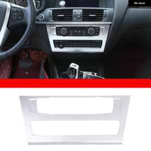 BMW カーボンスタイルカーエアコン音量調整フレームトリム CD パネルカバー X3 F25 X4 F26 2011-2017 - Silver