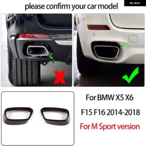 BMW ブラックステンレステールスロートテールマフラーマフラー出力カバー X5 X6 F15 F16 2014-2018 - For M Sport version