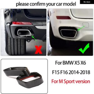 BMW ブラックステンレステールスロートテールマフラーマフラー出力カバー X5 X6 F15 F16 2014-2018 - For M Sport version