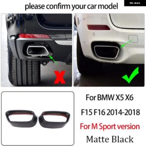 BMW ブラックステンレステールスロートテールマフラーマフラー出力カバー X5 X6 F15 F16 2014-2018 - For M Sport version.2