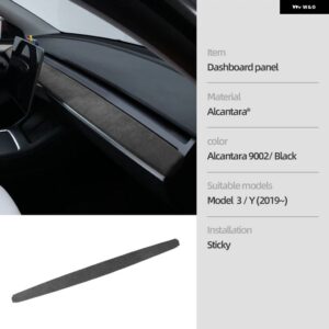 テスラ ダッシュボード カバー モデル 3 Y 2019-2023 アルカンターラワープ ダッシュボード パネル 装飾 インテリア ステッカー - 9002 black
