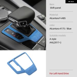 アウディ アルカンターラ ギア シフトノブ カバー A4 B9 B8 B7 A4L A6 A7 Q5 SQ5 Q7 Q8 インテリア フレームトリム ステッカー - Gear Shift Blue LHD