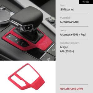 アウディ アルカンターラ ギア シフトノブ カバー A4 B9 B8 B7 A4L A6 A7 Q5 SQ5 Q7 Q8 インテリア フレームトリム ステッカー - Gear Shift Red LHD