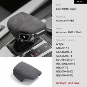 アウディ アルカンターラ ギア シフトノブ カバー A4 B9 B8 B7 A4L A6 A7 Q5 SQ5 Q7 Q8 インテリア フレームトリム ステッカー - Style A Black RHD