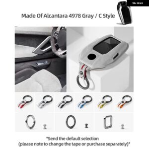 BMW アルカンターラ液晶キーケースカバー バッグ F20 G20 G30 X1 X3 X4 X5 G05 X6 X7 G11 F15 F16 G01 G02 ホルダー シェル - 4978 Gray Style C