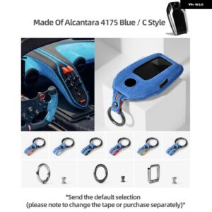 BMW アルカンターラ液晶キーケースカバー バッグ F20 G20 G30 X1 X3 X4 X5 G05 X6 X7 G11 F15 F16 G01 G02 ホルダー シェル - 4175 Blue Style C
