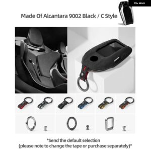 BMW アルカンターラ液晶キーケースカバー バッグ F20 G20 G30 X1 X3 X4 X5 G05 X6 X7 G11 F15 F16 G01 G02 ホルダー シェル - 9002 Black Style C