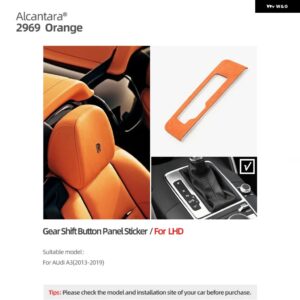 アウディ アルカンターラ A3 8V S3 RS3 2013-2019 ギアシフターパネルボタントリムフレーム 装飾 ステッカー カー インテリア - LHD 2969