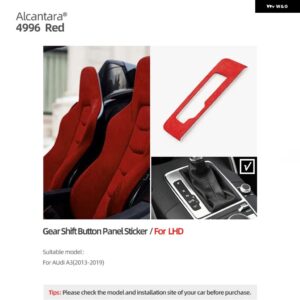 アウディ アルカンターラ A3 8V S3 RS3 2013-2019 ギアシフターパネルボタントリムフレーム 装飾 ステッカー カー インテリア - LHD 4996