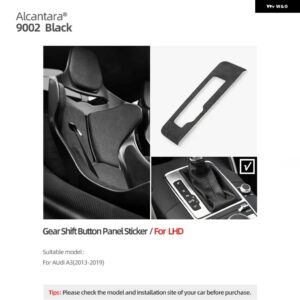 アウディ アルカンターラ A3 8V S3 RS3 2013-2019 ギアシフターパネルボタントリムフレーム 装飾 ステッカー カー インテリア - LHD 9002