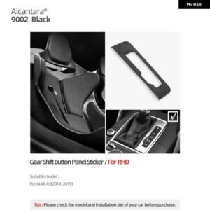 アウディ アルカンターラ A3 8V S3 RS3 2013-2019 ギアシフターパネルボタントリムフレーム 装飾 ステッカー カー インテリア - RHD 9002
