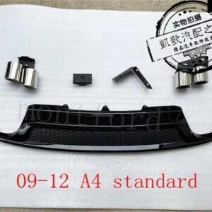 アウディ PP リアバンパー リップディフューザー排気エンドパイプ A4 B8 B8.5 スタンダードバンパー /SLINE バンパー 2009-2016 S4 スタイル - 09-12 A4 standard4