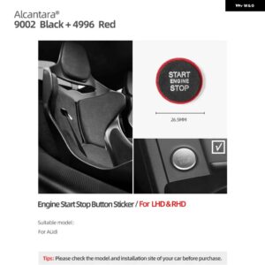 アウディ アルカンターラ A3 8P 8V A4 B7 B8 B9 A5 A6 C6 C7 A7 A8 Q3 Q5 Q7 TT スタート ストップ ボタン ステッカー トリム カー インテリア - red line