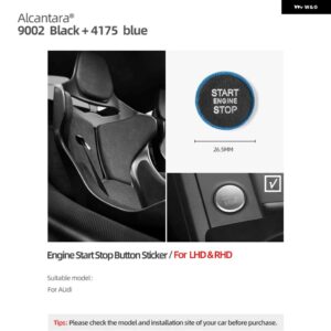 アウディ アルカンターラ A3 8P 8V A4 B7 B8 B9 A5 A6 C6 C7 A7 A8 Q3 Q5 Q7 TT スタート ストップ ボタン ステッカー トリム カー インテリア - blue line