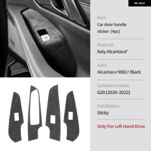 BMW G20 320I 325I 330I アルカンターラ インテリア トリム ステアリング ホイール フレーム カーセンター コンソール カバー パネル ステッカー - 4pcs LHD