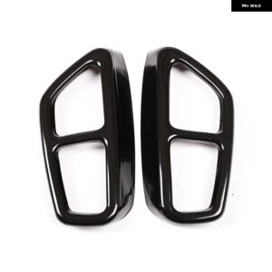 BMW ステンレステールマフラーマフラー出力カバー トリム 5 シリーズ G30 G31 G38 528LI 530LI 2018-2021 - style A-Glossy Black