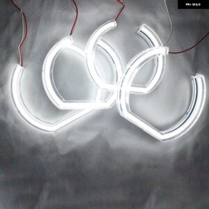 BMW LED エンジェルアイズ 3 シリーズ E90 E92 E93 M3 2007-2013 クーペ カブリオレ ライト HALO 3D DTM LCI スタイル アクリル - U shape only white