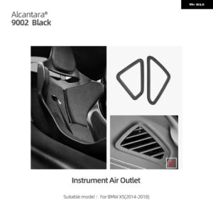BMW アルカンターラ インテリア トリム X5 F15 2014-2018 インストルメント ダッシュボード サイド エア ベント アウトレット ステッカー M スポーツ カー - Classic Black