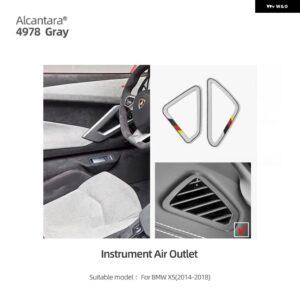 BMW アルカンターラ インテリア トリム X5 F15 2014-2018 インストルメント ダッシュボード サイド エア ベント アウトレット ステッカー M スポーツ カー - Alcantara Gray