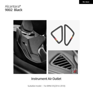 BMW アルカンターラ インテリア トリム X5 F15 2014-2018 インストルメント ダッシュボード サイド エア ベント アウトレット ステッカー M スポーツ カー - Alcantara Black