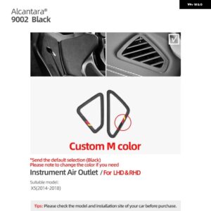 BMW アルカンターラ インテリア トリム X5 F15 2014-2018 インストルメント ダッシュボード サイド エア ベント アウトレット ステッカー M スポーツ カー - custom m logo