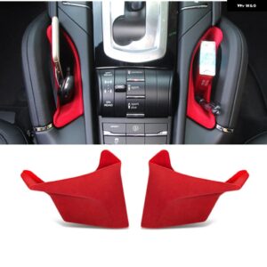 ポルシェ カイエン 2011-17 セントラルアームレスト 収納ボックス コンテナ オーガナイザー トレイ ホルダー - red