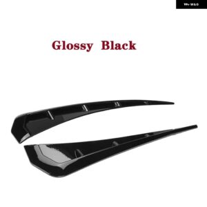 アウディ カースタイリング 汎用 カーサイドフェンダーベントカバー フェンダー 装飾 サイド ホンダ シビック A6 C7 S3 8V 8P RS5 Q7 C7 A4 - Glossy Black