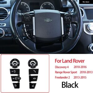 ランドローバー ディスカバリー 4 LR4 RR スポーツ L320 フリーランダー 2 2013-2015 ステアリングホイール ボタン ステッカー トリム 11個 - black