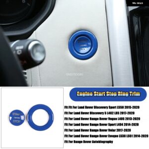 ランドローバー エンジン スタートストップボタンリングトリムカバー レンジローバー - blue